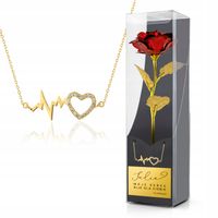 ZŁOTA RÓŻA NASZYJNIK LINIA ŻYCIA GRAWER WALENTYNKI