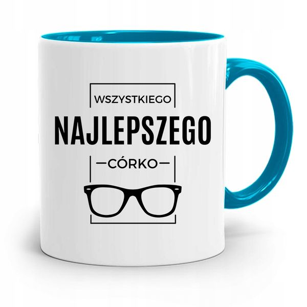 Kubek Błękitny Dla Córki Wszystkiego Najlepszego Z Nadrukiem Ze Zdjęciem zdjęcie 1