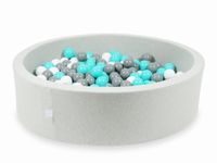 Suchy basen jasnoszary 110x30 z piłeczkami 400 sztuk (turkusowe, białe, szare)