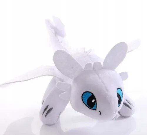 BIAŁA FURIA DRAGON JAK WYTRESOWAĆ SMOKA FIGURKA MASKOTKA PLUSZAK MIŚ30cm na Arena.pl