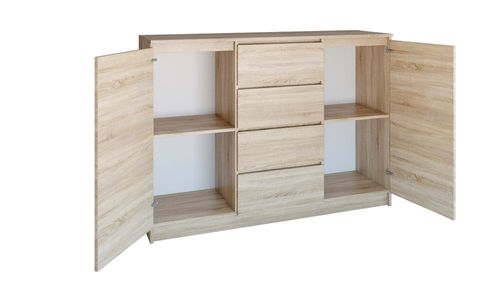 KOMODA 2 DRZWI 4 SZUFLADY SONOMA KOMPLET na Arena.pl