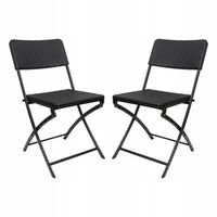 Krzesło ogrodowe balkonowe składane na taras metalowe 2 szt czarne SSC 1
