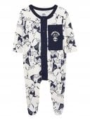 Timberland piżama ze zwierzęcym nadrukiem zapinana na guziki 67cm