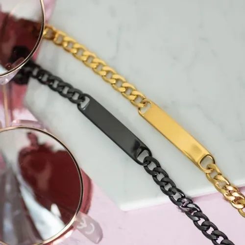 Bransoletki dla par z grawerem pancerka ze stali na Arena.pl