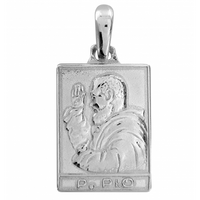 SREBRNY MEDALIK Z ŚWIĘTYM OJCEM PIO SREBRO PRÓBY 925