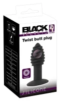 black velvets twist plug z wibracją 10 cm, silikonowy, rowkowany