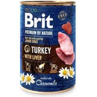 mokra karma dla psa indyk wątróbka brit premium by nature 400g turkey&liver