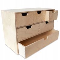 Mini komoda drewniana organizer biurko 6 szuflad