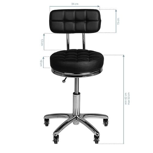Taboret kosmetyczny AM-877 czarny na Arena.pl