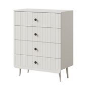 Komoda z szufladami Chloe 4S 80 Biała (czarny lub złoty uchwyt)