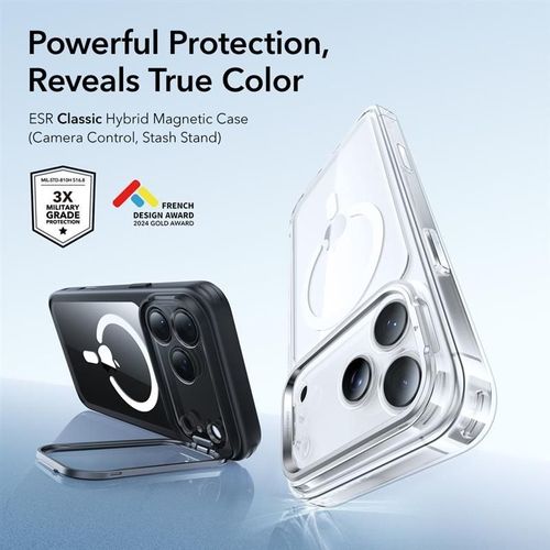 ESR CLASSIC HYBRID KICKSTAND MAGSAFE IPHONE 17 PRO MAX CLEAR/BLACK na Arena.pl