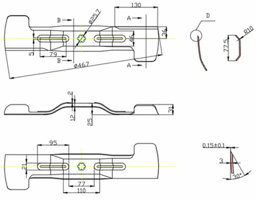 NÓŻ MTD 47cm DECK 36cali CUB CADET YARD MAN PRAWY zdjęcie 7
