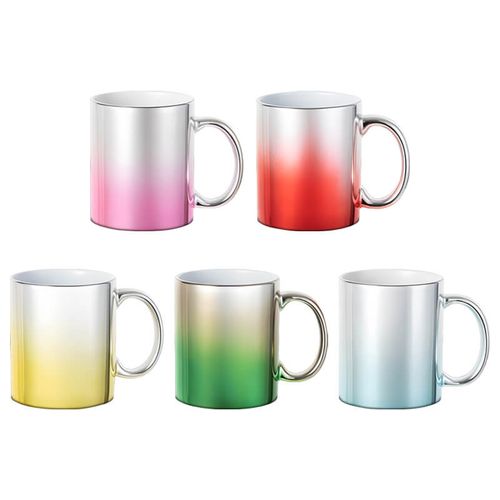 Kubek platerowany z Twoim nadrukiem - srebrno-błękitny gradient na Arena.pl