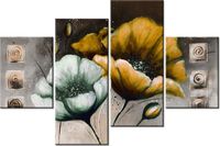 140CM 70 OBRAZ MALOWANE MAKI ZÓŁCI ŚCIENNY