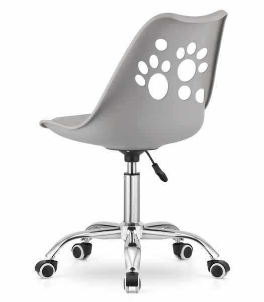 Krzesło obrotowe szare dla dziecka do biurka poduszka ekoskóra zdjęcie 3