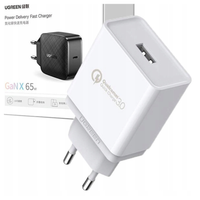 ładowarka sieciowa ugreen cd122, usb-a, qc3.0, 18w (biały)