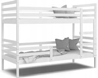 Łóżko piętrowe JACEK 190x80 + materace - biel