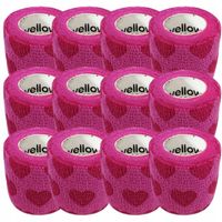 yellowBAND bandaż kohezyjny 5cm Różowy w serca