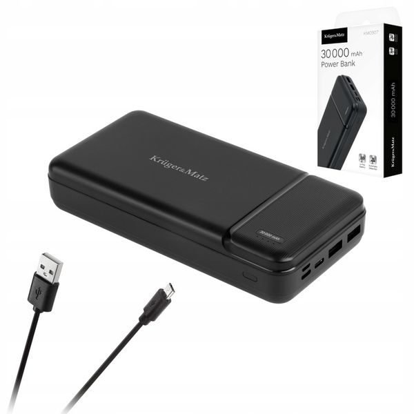 Power bank 30000mAh 2xUSB USB-C kabel KrugerMatz zdjęcie 4