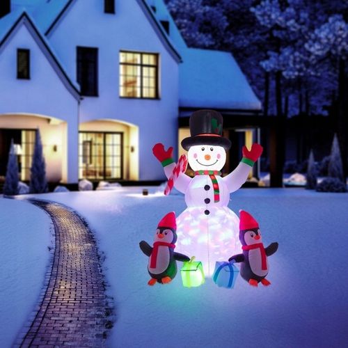 ŚWIECĄCY DMUCHANY BAŁWAN PINGWINY DEKORACJA ŚWIĄTECZNA LED RGB OZDOBA 180CM na Arena.pl