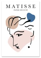 Plakat matisse twarz pastelowe kolory 21x29,7 cm A4