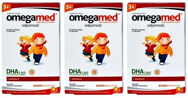 Omegamed Odporność 3+ DHA Witamina D 30 pastylek zdjęcie 1