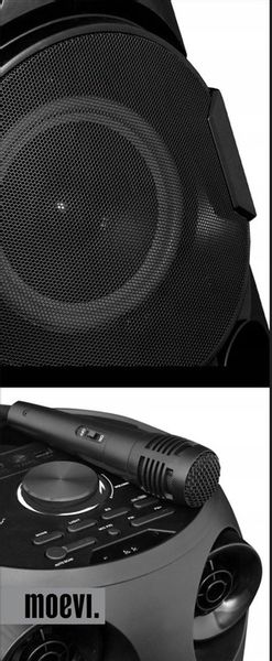 Moevi Duży głośnik 70 W przenośny, kolumna karaoke z mikrofonem, 63 cm zdjęcie 2