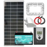 ZESTAW FOTOWOLTAICZNY 160W Z AKUMULATOREM I UCHWYTAMI MONTAŻOWYMI