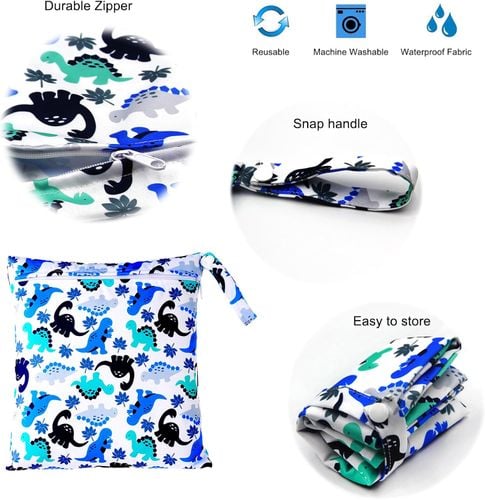 Zestaw 3 Wodoodporne Torby na Pieluchy Kosmos Dinozaury 28x30 i 14x18 cm na Arena.pl