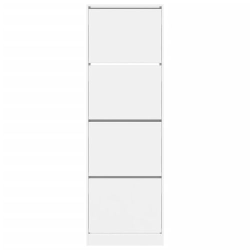 Szafka na buty z 4 uchylanymi szufladami, biała, 60x34x187,5 cm na Arena.pl