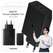 SZYBKA ŁADOWARKA SAMSUNG TRIO 3x USB 65W 1x USB-A +2x USB-C EP-T6530NBEGEU