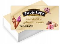 Wizytówki firmowe GOTOWY PROJEKT GRATIS 100 sztuk LODZIARNIA LODY