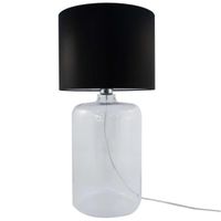 Szklana lampa stołowa AMARSA 5507BK abażurowa czarna przezroczysta