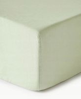 Prześcieradło z lnu z gumką na łóżko Airy 90 x 200 x 25 cm Jasny zielony