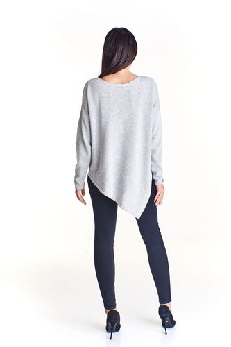 Asymetryczny sweter oversize - Szary S na Arena.pl