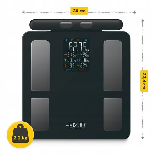 WAGA ŁAZIENKOWA ANALITYCZNA ELEKTRONICZNA POMIAR TŁUSZCZU BMI SZKLANA SMART na Arena.pl