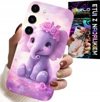 ETUI DO SAMSUNG GALAXY S23 PLUS - SŁODKI SŁONIK NA RÓŻOWYM TLE CASE +FOLIA
