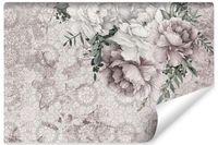 Fototapeta Ścienna PIWONIE Kwiaty Abstrakcja Ornamenty Beton 315cm x 210cm