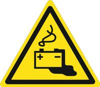 Znak Ostrzeżenie przed ładowaniem baterii grawerowana 10x10cm dużo wzorów