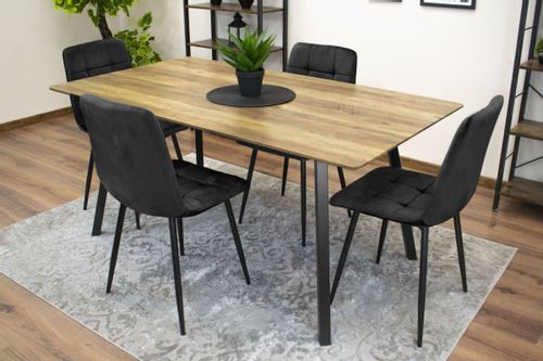 Krzesło KARA - czarny aksamit x 3 na Arena.pl