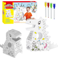 Duży Zestaw Artystyczny Dinozaur Do Kolorowania Składania Malowania Tektura