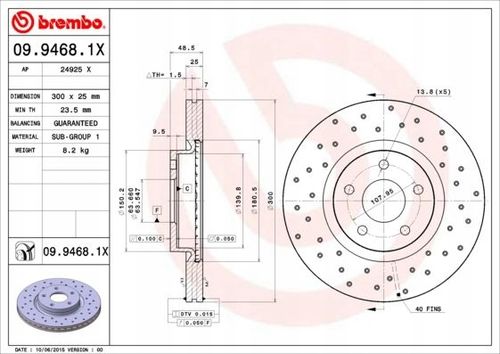 TARCZA HAM PRZOD 300X25 V XTRA BREMBO na Arena.pl
