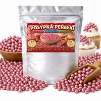 POSYPKA CUKROWA PEREŁKI RÓŻOWE METALICZNE DO TORTÓW BABECZEK DESERÓW 25G