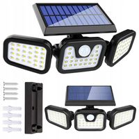 2X LAMPA SOLARNA ZEWNĘTRZNA Z CZUJNIKIEM RUCHU I ZMIERZCHU LED 3W1 DO OGROD