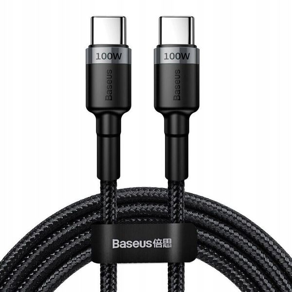 Kabel Baseus CATKLF-ALG1 USB-C - USB-C PD QC 100W 5A 2m - szary zdjęcie 1