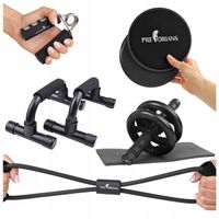 KÓŁKO ROLLER DO ĆWICZEŃ POMPEK MIĘŚNI BRZUCHA FITNESS UCHWYT ŚCISKACZ 5W1