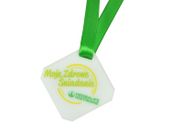 medal z plexi okolicznościowy, pamiątkowy ze wstążką 6,5x6,5 cm 50szt