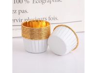 Foremki do muffinek (alu), biało złote, 50 szt.