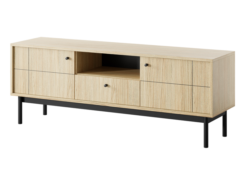 Nowoczesna Szafka RTV 2D1SZ 153 cm Dąb Linea JAPI PS - 2 Kolory zdjęcie 1