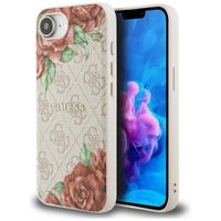 Etui Guess 4G Flowers Print MagSafe do iPhone 16e różowy